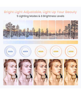 Anneau lumineux LED de 6 pouces pour salon de beauté avec lumière de remplissage pour diffusion en direct, lumière circulaire de table à intensité variable pour selfie, maquillage, <span class=keywords><strong>Youtube</strong></span> - Product Image 4