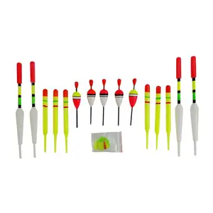 15pcs Fishing Bobbers Indikator Angel ausrüstung Angelrute schwimmt Fischen schwimmt Bobbers Yellow Mix Style Vertikale Boje Olta