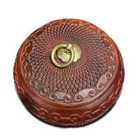 Vente chaude Traditionnel En Bois Lobulaire Palissandre Weiqi Pot Pièces D'échecs Conteneur pour Meubles De Maison dans La Salle À Manger Salon Utilisation