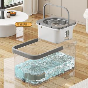 Juego de Trapeador Giratorio con Cubeta Redonda, Diseño Innovador, Transparente, para Limpieza de Pisos con Rotación de 360 Grados - Product Image 4