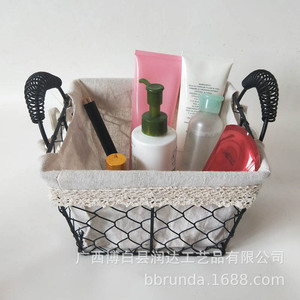 Bobai Metal <b>Storage</b> <b>Basket</b> <b>Rectangle</b> Canvas Lined Durable Office Organizer Multi Functional <b>Basket</b> - Product Image 2