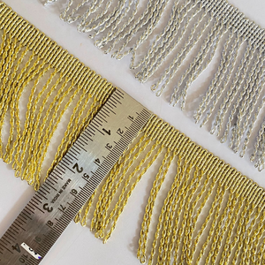 2025 approvisionnement direct d'usine or et argent métallisé <span class=keywords><strong>2</strong></span> "9cm garnitures de frange de lingot pour la décoration de vêtement - Product Image 3