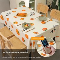 Nouvelle Nappe de Table Moderne de Luxe en PVC 2026, Imperméable, Anti-Huile, Anti-Brûlure, Sans Lavage, Motif Joyeux Imprimé, Tapis de Table Basse