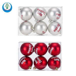 Set di 6 Palline Natalizie Opache con Stampa 'Merry Christmas', Decorazioni Infrangibili per Albero di <span class=keywords><strong>Natale</strong></span>, Vendita all'Ingrosso - Product Image 2