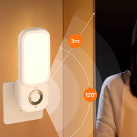 Veilleuse LED intelligente à brancher sur prise murale, lampe de poche d'urgence, lumière chaude, éclairage pour la maison, la chambre à coucher, le couloir