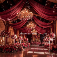 Voilage de draperie en mousseline de soie pour arche de mariage, élégant, romantique et professionnel, pour fond de scène et rideau de voûte
