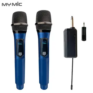 WX14 Professional Rechargeable handheld dual channels dynamic uhf wireless microphone mic for KTV karaoke singing recording