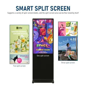 Floor Standing 43 55 Inch Indoor Touch Screen Kiosks Digital Signage Display Totem Lcd Android Interactive Advertising Player