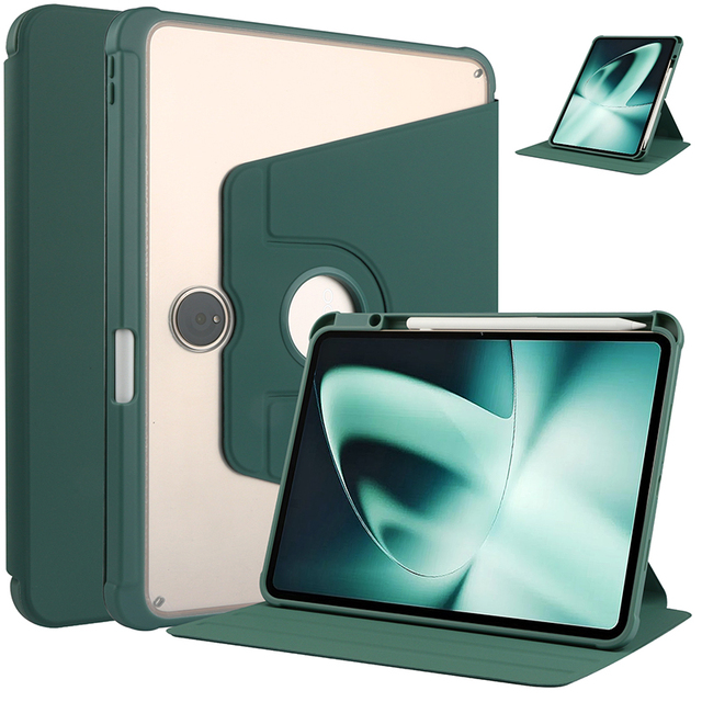 360 Rotation TPU Clear Back Cover Smart Cover Case for Oneplus Pad 11 Inch with Pencil Holder