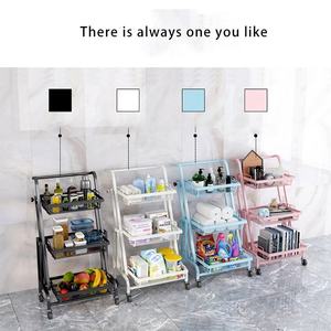 Carrito de Almacenamiento Plegable de 3 Niveles con Asa para Cocina, Organizador Móvil con Ruedas para Frutas y Verduras - Product Image 6