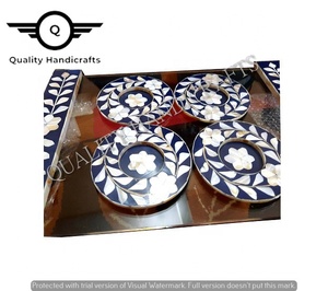 Nouveaux plateaux de service en nacre de qualité supérieure avec base en bois, incrustation d'os, taille personnalisable pour les hôtels, les restaurants, les articles de cuisine - Product Image 5