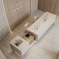 Bureau de réception moderne personnalisé en surface solide diamantée pour hall d'hôpital avec design durable et garantie de 10 ans