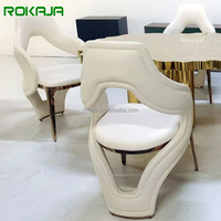 Chaise de salle à manger design haut de gamme pieds en acier inoxydable doré de luxe chaises de salle à manger Villa hôtel désherbage salle à manger chaise de Restaurant