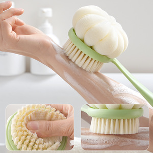 3-in-1 Soft Bristle Long Handle Bath <b>Brush</b> Flower Shape Double Sided For <b>Back</b> Body Foot Scrubbing Multifunctional Plastic - Product Image 3