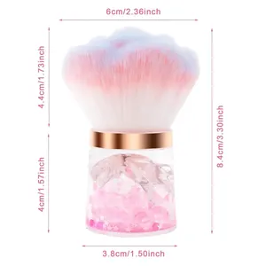 Pinceau de maquillage en forme de rose pour dépoussiérer les ongles, nettoyer les débris, également utilisable comme pinceau à blush ou à poudre, professionnel pour les artistes ongulaires - Product Image 6