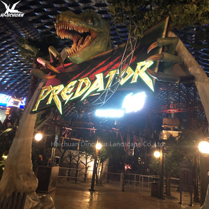 Entrada de parque temático de dinosaurio de goma de silicona de fibra de vidrio decoración personalizada Puerta de Parque de Atracciones Jurásico de dinosaurio - Product Image 5