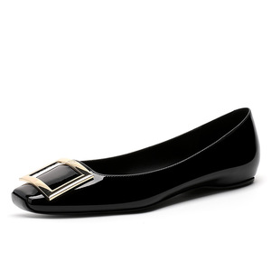 Zapatos de Mujer de Alta Calidad 2026, Zapatos Sexys de Cuero Genuino, Zapatos de Marca de Moda de Verano, Nuevos Zapatos Planos de Diseño con Punta Redonda y Acabado Lacado - Product Image 1