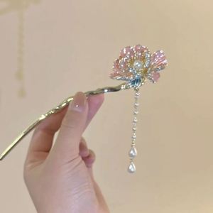 Horquilla de pelo en forma de U estilo chino para mujer, con borla de estilo antiguo, para moños, estilo vintage, joyería para el cabello - Product Image 2