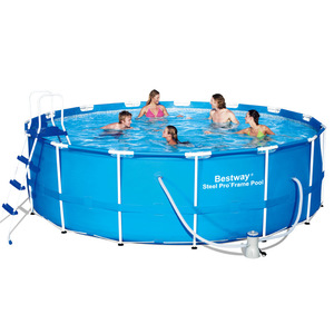 Piscine hors sol <span class=keywords><strong>Bestway</strong></span> Steel Pro à structure ronde avec pompe filtrante pour la famille, idéale pour l'extérieur et le jardin - Product Image 1