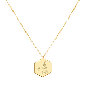 Collane di gioielli di moda per le donne <span class=keywords><strong>collana</strong></span> con ciondolo esagonale ipoallergenico in acciaio inossidabile <span class=keywords><strong>collana</strong></span> con disegno personalizzato per bambini - Product Image 2