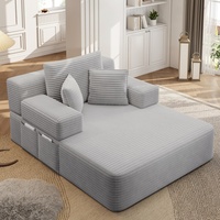 Fauteuil lounge M, canapé-lit surdimensionné rembourré pour intérieur, sectionnel moderne en velours côtelé moelleux pour appartement et salon