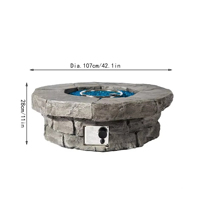Foyer thermique d'extérieur de 42 pouces, 50000 BTU, cheminée à gaz pour jardin, Table basse