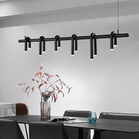 Lustre suspendu LED en fer et acrylique de style européen personnalisé DLSSLighting, 110-240V 3500K/6000K, pour usage domestique et hôtelier, noir, garantie 2 ans