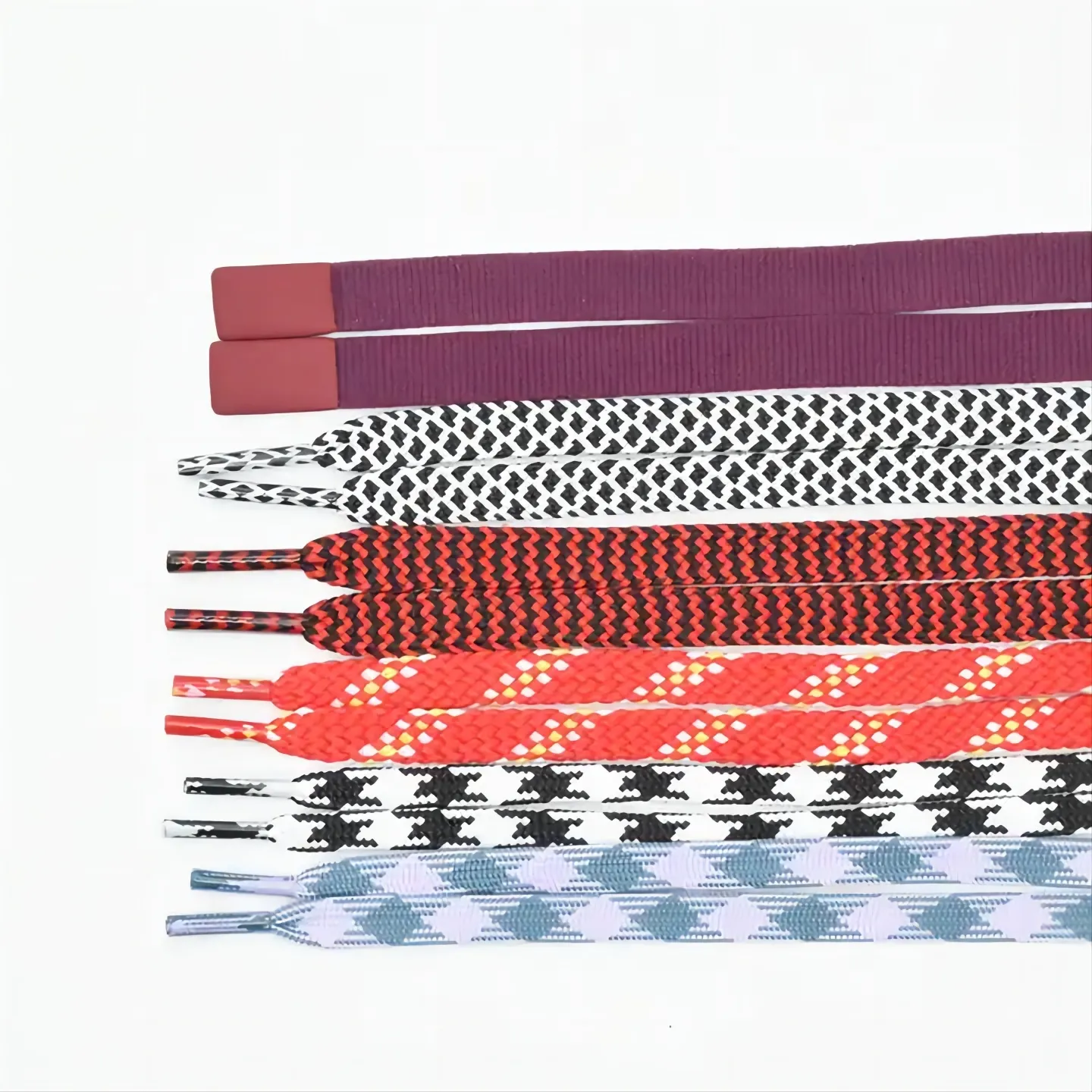 Fabricación de cordones de tela de algodón Cordones de nylon trenzados planos personalizados de alta resistencia Lacesr para zapatos deportivos