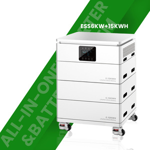 CKMINE 6kw+16kwh 51.2V Système d'alimentation solaire hybride tout-en-un avec batterie, onduleur solaire, système de stockage d'énergie empilable, compatible réseau et hors réseau, 230v - Product Image 1