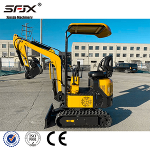 Mini-excavatrice sur chenilles SFJX jaune, équipement de construction hydraulique à vendre - Product Image 1