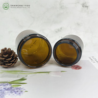 Pot de crème en verre cosmétique de 10ml 20ml 30ml 50ml brun ambré avec couvercle pot en verre à large bouche noir mat