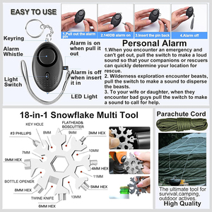 ערכות ציוד הישרדות חיוניות לחירום מקצועיות 21 ב-1 קמפינג SOS הרפתקאות כלים טקטיים מתנות ערכות הישרדות טיולים - Product Image 4