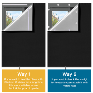 100% rideaux occultants Portable nuances couverture de fenêtre pas de perceuse avec crochets et boucles bandes nuances temporaires pour chambre d'enfant dortoir - Product Image 6