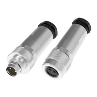 Konektor Kabel Bundar Jantan Betina Industri M9 IP67 Tahan Air Terlindung Solder 2 3 4 5 7 8 Pin