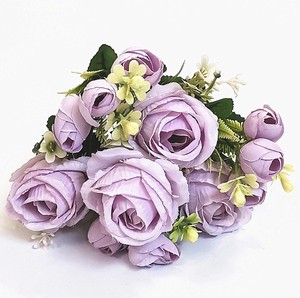 ดอกไม้ประดิษฐ์ QSLH-W584 ช่อดอกกุหลาบมินิสำหรับตกแต่งงานแต่งงาน - Product Image 6