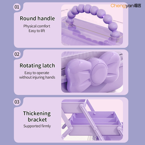 Bán Buôn Tóc Phụ Kiện Trẻ Em & Tuổi Teen Lưu Trữ Với Nắp Chống Bụi Trang Trí Khóa Hộp Tổ Chức Cô Gái Lưu Trữ Hộp & Thùng - Product Image 5