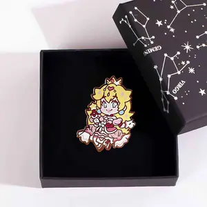 Custom Anime Cartoon Design Glitter Metal Badge Custom Rose Gold Plated Hard Enamel Pin