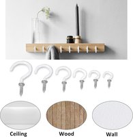 Kit de crochets à visser en plastique et métal, crochets de plafond pour tasses, supports utilitaires, gamme complète, personnalisable