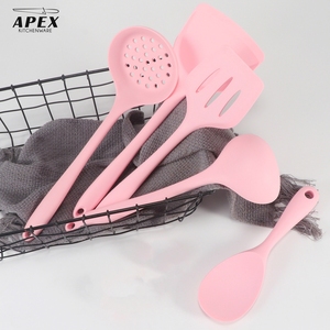 Juego de Utensilios de Cocina de Silicona de 5 Piezas, Espátula y Cuchara de Silicona Antiadherentes, Ecológicos, Color Rosa, APEX KITCHENWARE, Herramientas de Cocina - Product Image 2