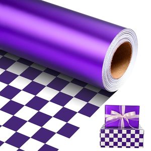Papier cadeau haut de gamme 80g, design mat à motifs violets rêveurs, papier spécial, nouveau produit en stock pour diverses occasions - Product Image 1