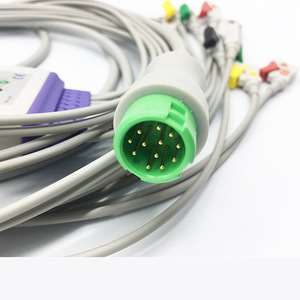 Compatibel Voor Mindray Eendelige <span class=keywords><strong>Ecg</strong></span> Kabel 10 Lead Ekg Kabel Met Leadwires, Clips, 10K Weerstand Iec - Product Image 3