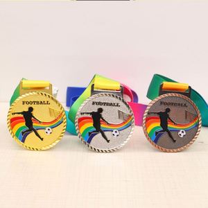 Grande médaille d'or en métal de sport faite sur commande de vente chaude avec le ruban - Product Image 1