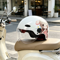 Casque de moto moderne en ABS à design graphique, ouvert, à dégagement rapide pour l'été, pour scooter et cyclomoteur, usine OEM