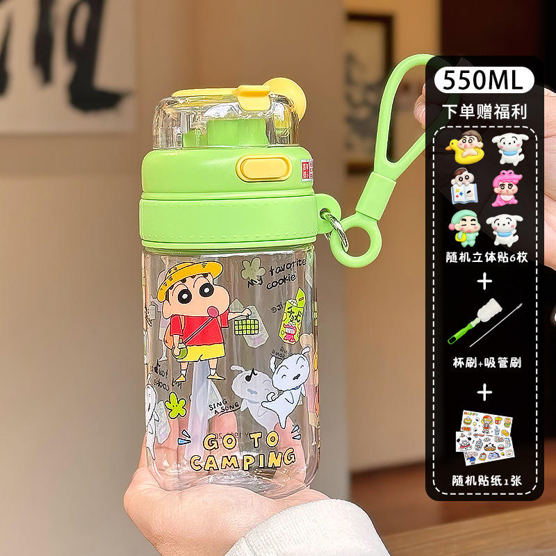 สติกเกอร์ซิลิโคนนุ่มลายการ์ตูน Green Crayon Shin-chan 6 ชิ้น สำหรับเครื่องมือทำความสะอาด