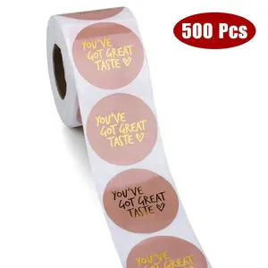 Sıcak pembe bronzlaştırıcı-You 've var büyük tat etiket conta etiket sanat kağıt etiket 500 adet/rulo hediye çıkartmaları