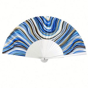 Abanico de Mano de Plástico Delicado de 23 cm, Personalizado, de Alta Calidad, con Impresión Personalizada, para Festivales, Bodas, Venta al por Mayor - Product Image 1