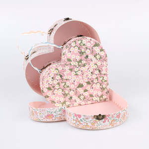 Valises en forme de cœur, boîte cadeau d'anniversaire pour enfants, carton, coton avec poignées, boîte de rangement pour bijoux, valise cadeau pour bébé - Product Image 3