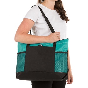 Eco Friendly Reusable Premium Multifunction Unisex Foldable 600D Polyester <strong>Zippered</strong> Shopping <strong>Tote</strong> <strong>Bag</strong> - Product Image 2