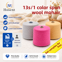 En stock – Fil mélangé laine-mohair teint, 1/13 brins, pour pulls et tricots automne/hiver – Disponibilité directe usine