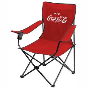 Vente en gros en usine, accoudoir extérieur en tissu 600D, chaise de plage de camping pliante réglable et portable pour adultes